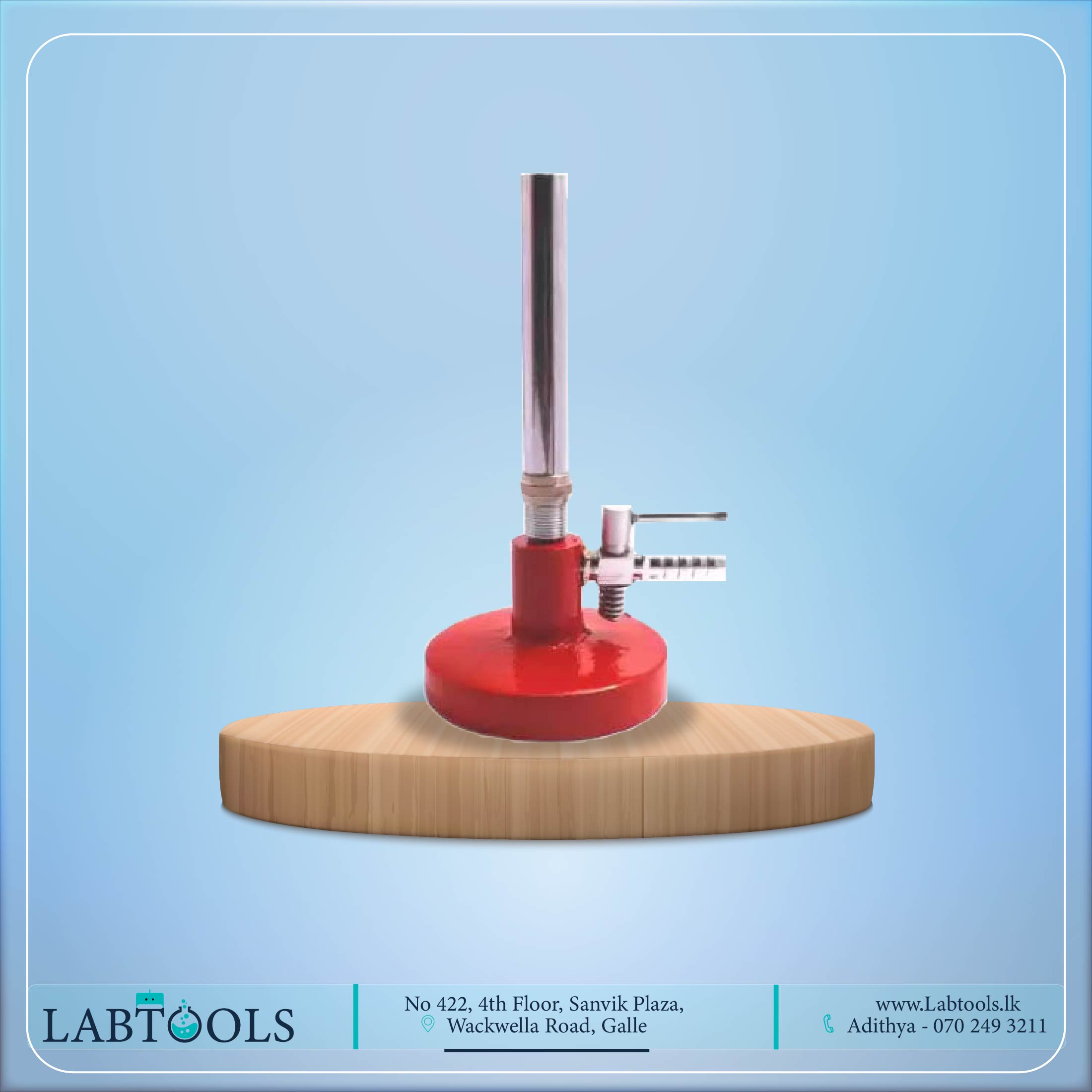 Laboratory Red color Bunsen Burner |  Air & Gas Adjustment | Propane & amp Lab Heating.